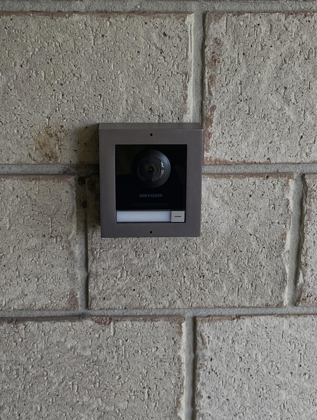 Hikvision video door station on a home